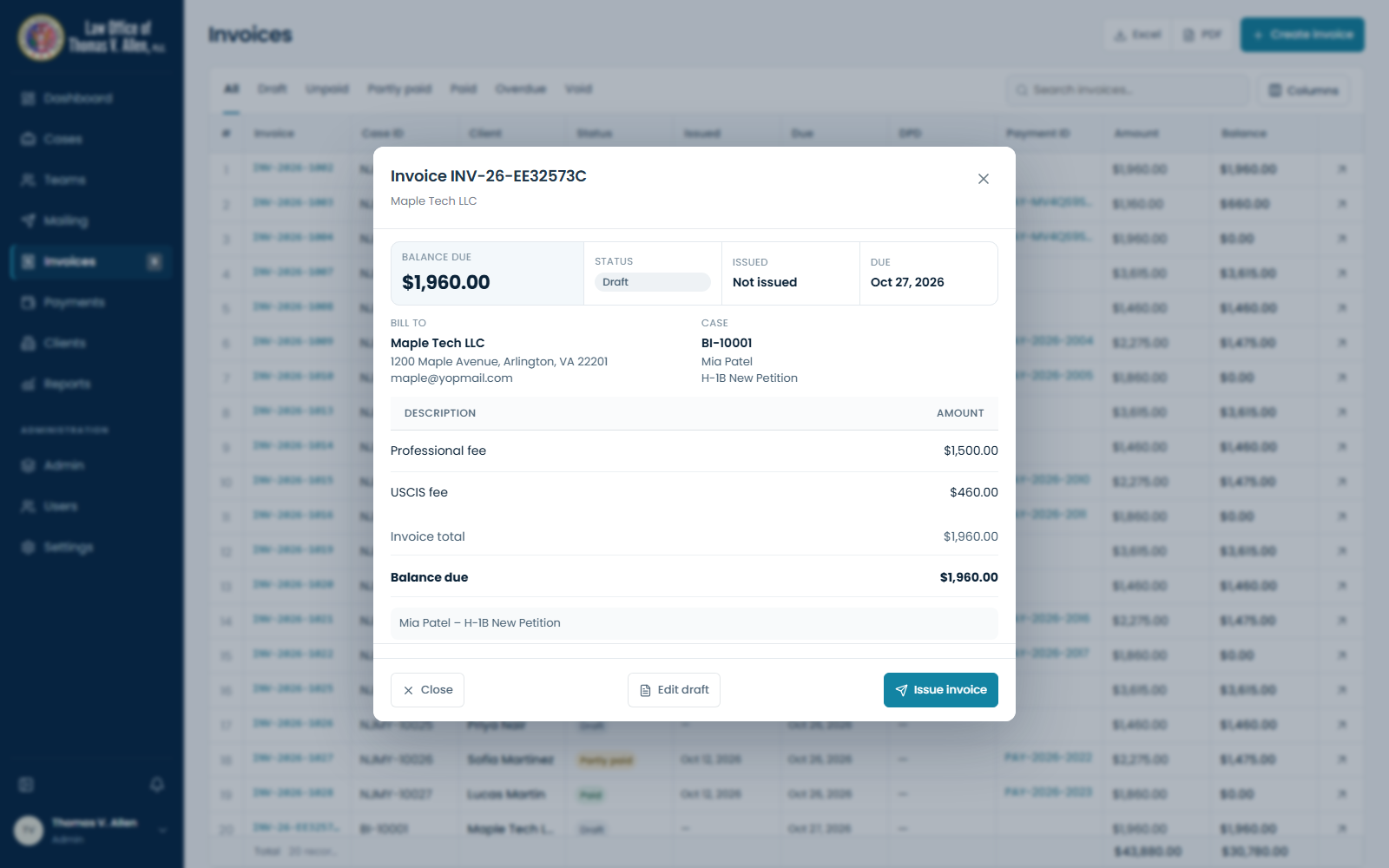 07 — Invoice draft