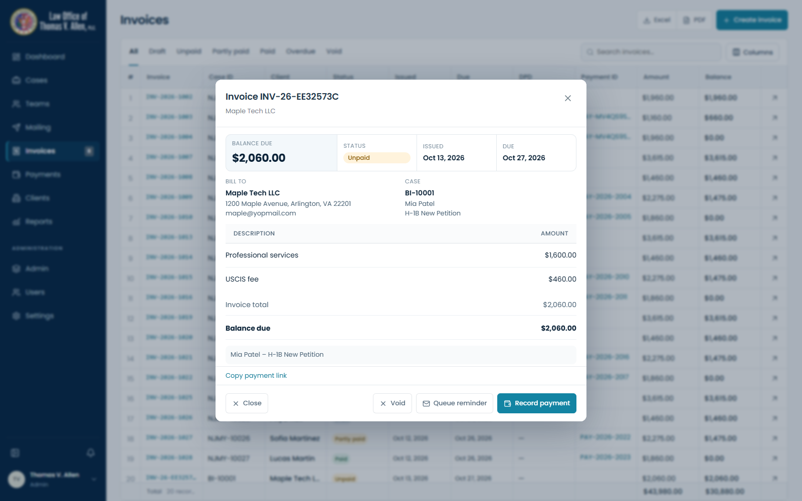 08 — Issued invoice